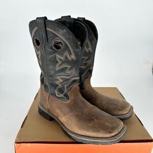 Cody James Black Leather Western Work Outdoor Boots Boys Men's Size 6 D